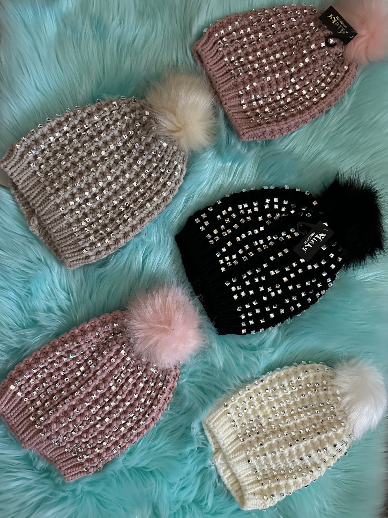 Beanies with  rhinestones